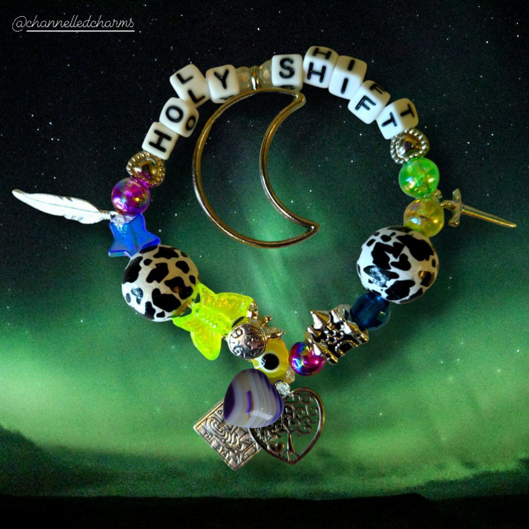 Holy Shift Channelled Charm 🐮🏰🌜💜