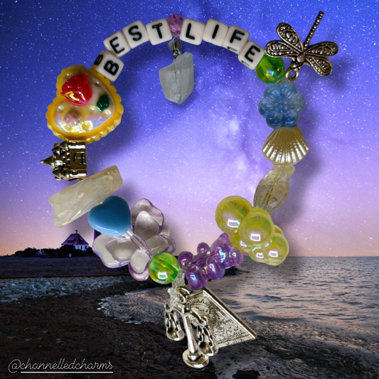 Best Life Channelled Charm 🦋🐚💙💛💜