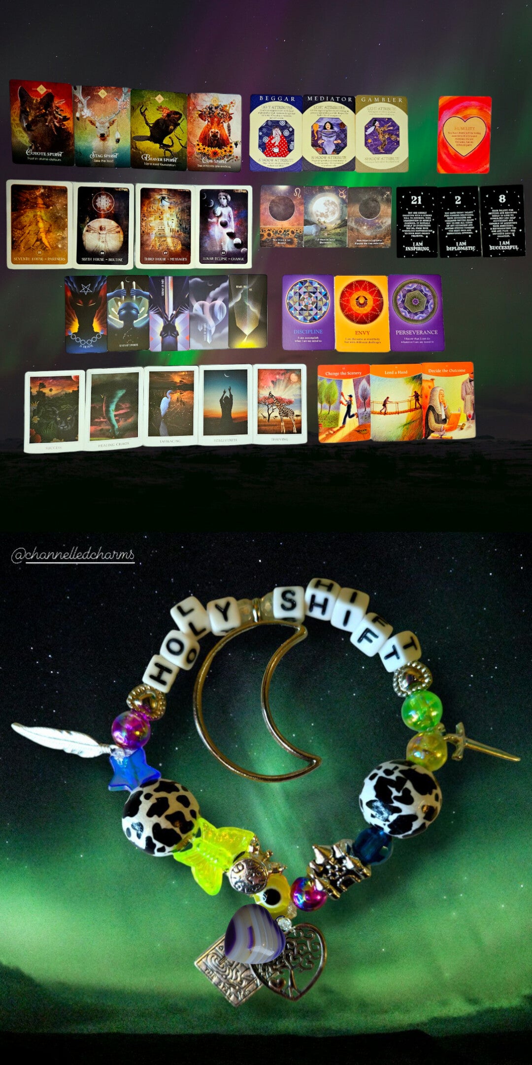 Holy Shift Channelled Charm 🐮🏰🌜💜